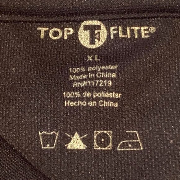 Men's Size XL Top Flight Black Short Sleeve Tee - Picture 3 of 5